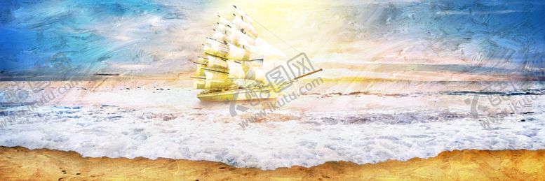 编号：85972510062056412098【酷图网】源文件下载-一帆风顺油画风景