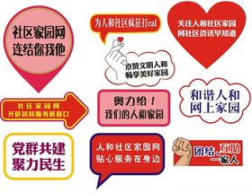 异形手举牌社区家园