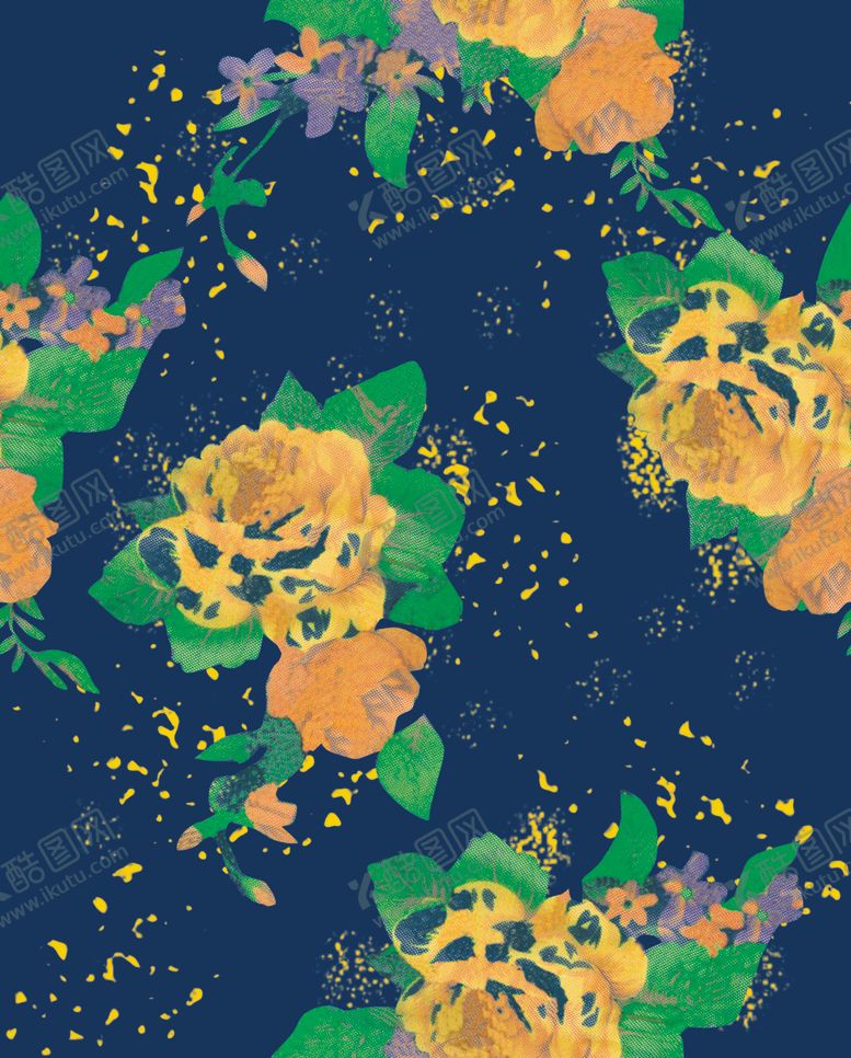 编号：95420409241655401204【酷图网】源文件下载-数码底纹大花碎花手绘
