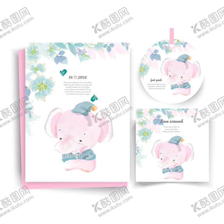 编号：96047609302245476188【酷图网】源文件下载-水彩动物卡片