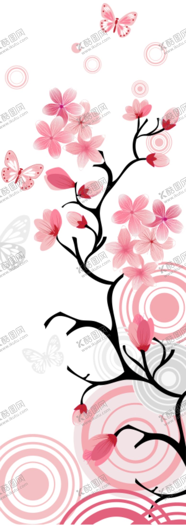 编号：89983604170143131703【酷图网】源文件下载-蝴蝶桃花
