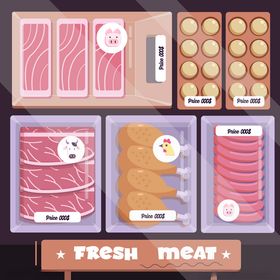 新鲜肉类组合展示