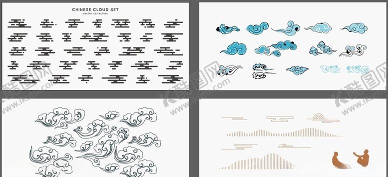 编号：88919910041024443091【酷图网】源文件下载-祥云云线条山水