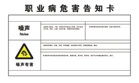 噪声职业危害告知卡