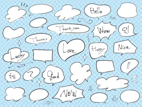 多样手绘对话气泡集合