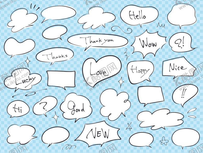 编号：24715811252024135243【酷图网】源文件下载-手绘风格多样对话气泡框