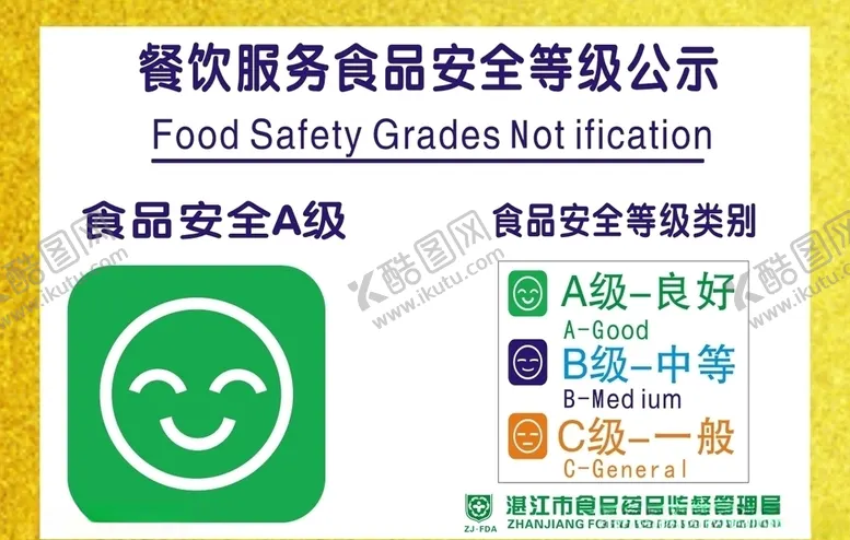 编号：56583305061538174244【酷图网】源文件下载-餐饮服务食品安全等级公示