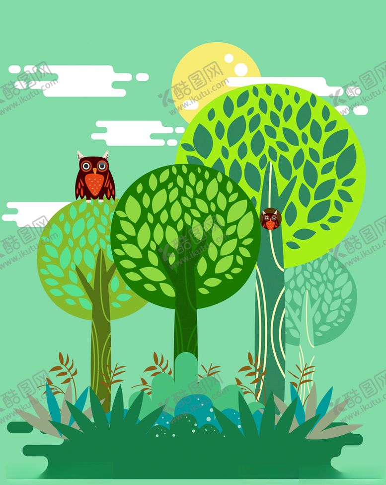 编号：60119009192347241352【酷图网】源文件下载-茂森大树猫头鹰