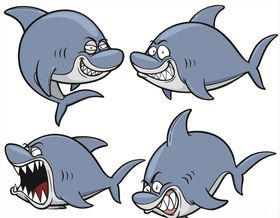 鲨鱼水族世界海底世界卡通海洋海底美人