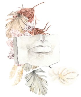北欧小清新水彩植物图案