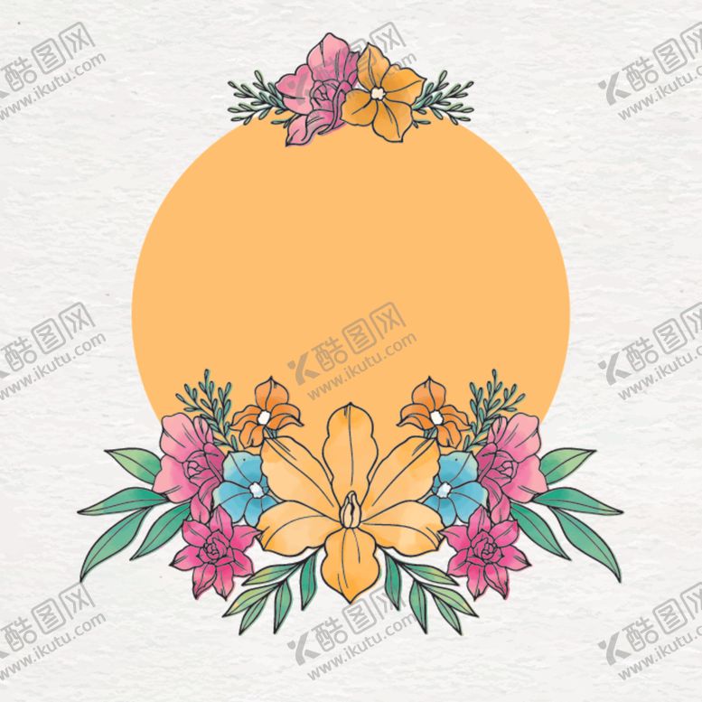 编号：99288304280605165890【酷图网】源文件下载-水彩花卉插画