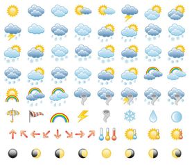 多云转晴天气图天气图标