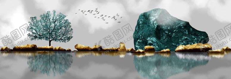 编号：27324206281616279883【酷图网】源文件下载-北欧鹅卵石装饰画