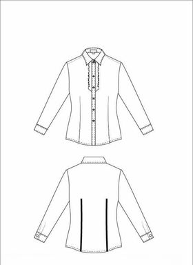服装设计女款白色衬衫上衣夏季职