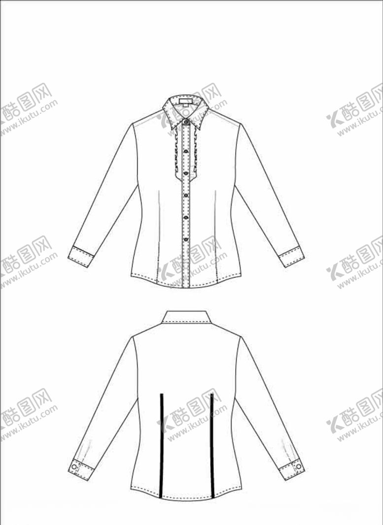 编号：85723007021953269506【酷图网】源文件下载-服装设计女款白色衬衫上衣夏季职