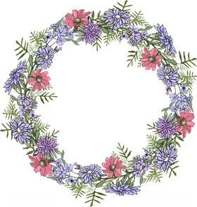 手绘花卉插画叶子植物