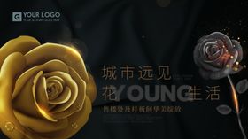 黑金风高端大气房地产广告宣