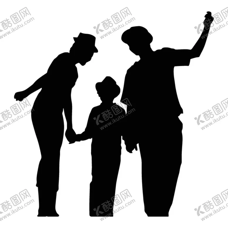 编号：46038612040617307054【酷图网】源文件下载-一家三口剪影