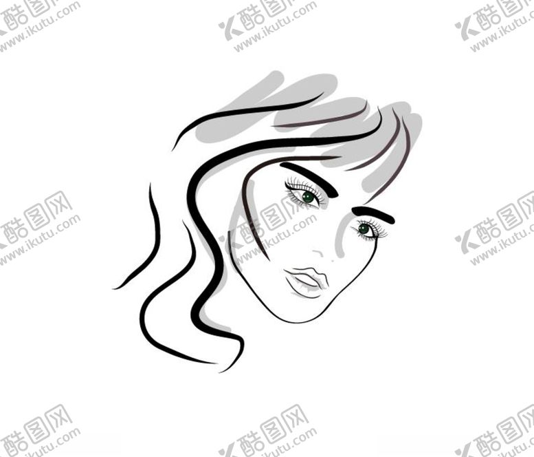 编号：73463410090356574689【酷图网】源文件下载-线条卡通女孩美女图片