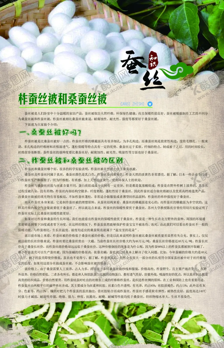 编号：43212705190603283660【酷图网】源文件下载-蚕丝知识