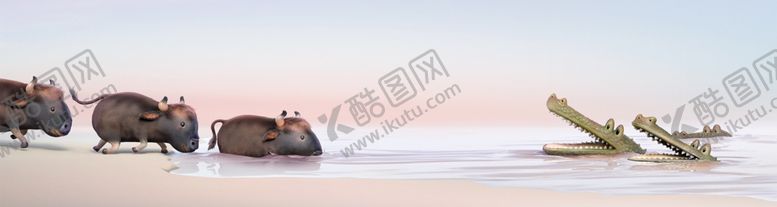 编号：32218109230935563624【酷图网】源文件下载-现代简约立体动物儿童房装饰画