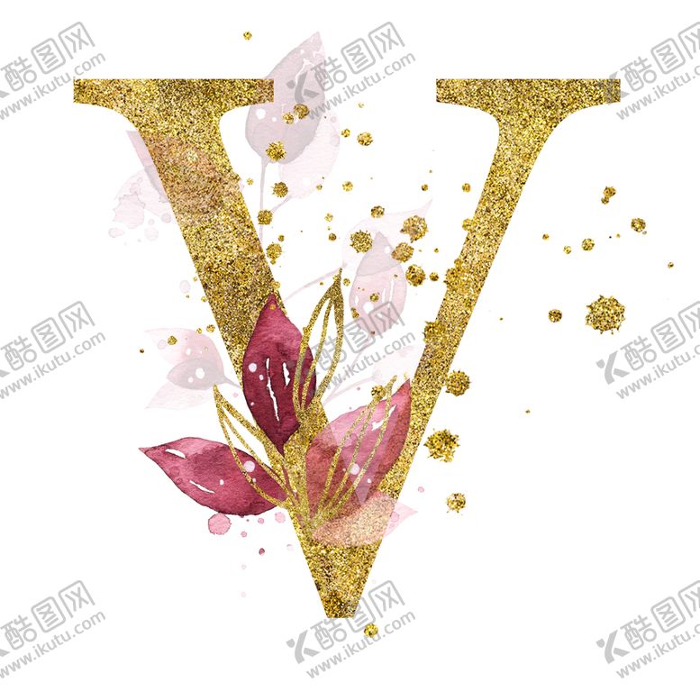 编号：62438710201032438428【酷图网】源文件下载-手绘水彩花卉英文字母logo
