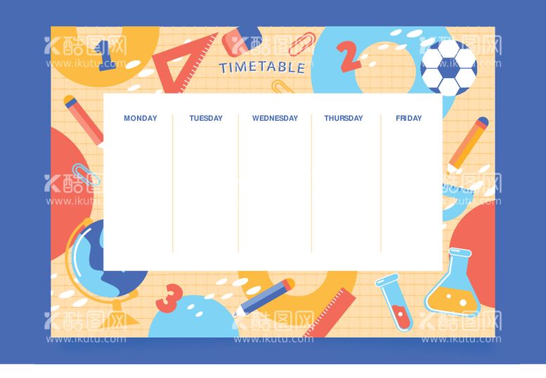 编号：37989312112127178721【酷图网】源文件下载-课程表
