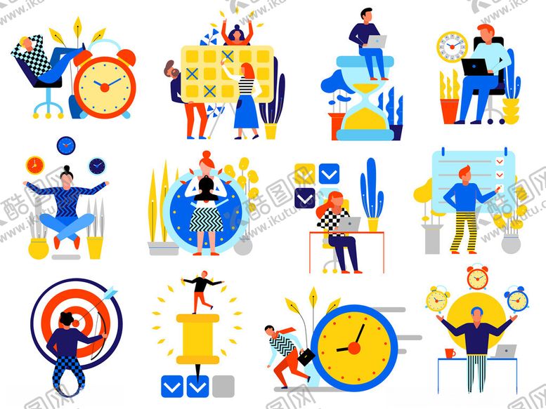 编号：76248911202233153870【酷图网】源文件下载-职场人物与工作相关元素