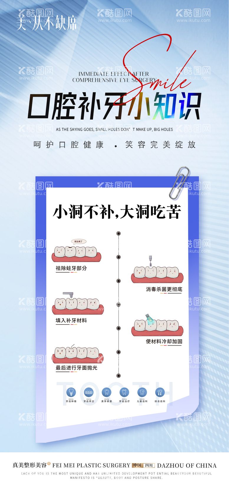 编号：81310811240936352353【酷图网】源文件下载-医美补牙科普海报