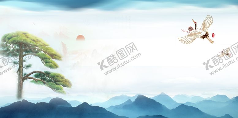 编号：98348605030756285211【酷图网】源文件下载-仙鹤图案背景