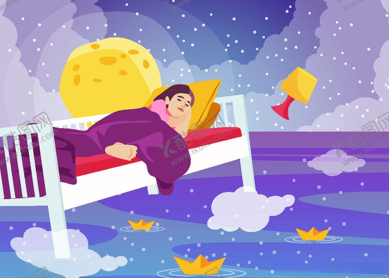 编号：34101010051959206098【酷图网】源文件下载-创意进入梦乡的女子
