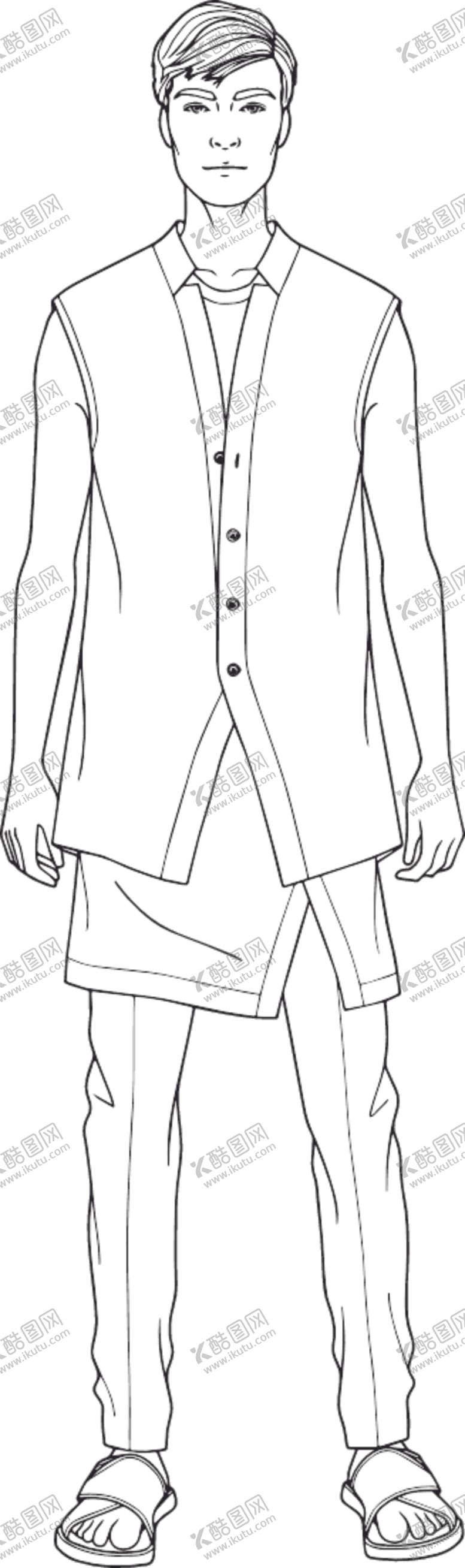编号：99180509130056341497【酷图网】源文件下载-男装款式图