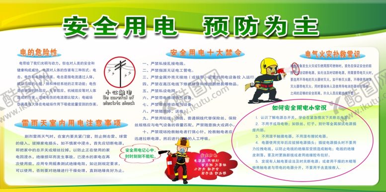 编号：14546410052041547421【酷图网】源文件下载-安全用电社会公益文化墙展板