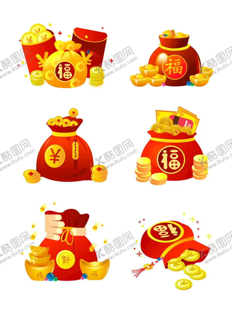 编号：14025909171039398415【酷图网】源文件下载-福袋金币矢量文件