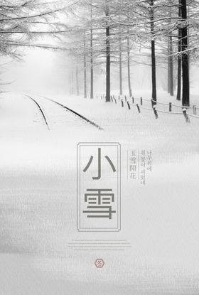 灰色意境小雪24二十四节气海报