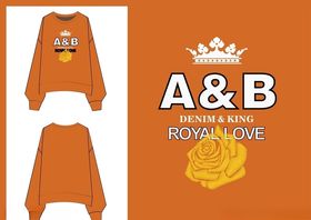 女装卫衣图案玫瑰款式图