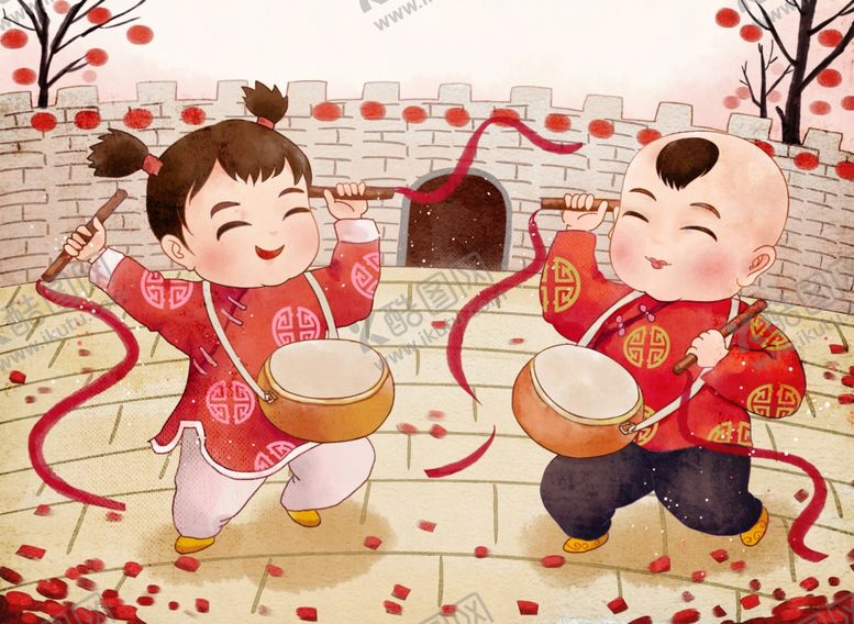 编号：66830406270022164968【酷图网】源文件下载-春节节日卡通插画背景素材