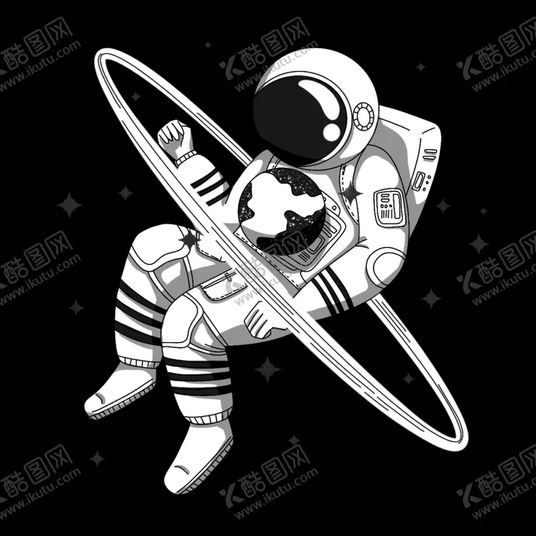 编号：74574603161008454501【酷图网】源文件下载-卡通航天宇航员宇宙手绘插画图片