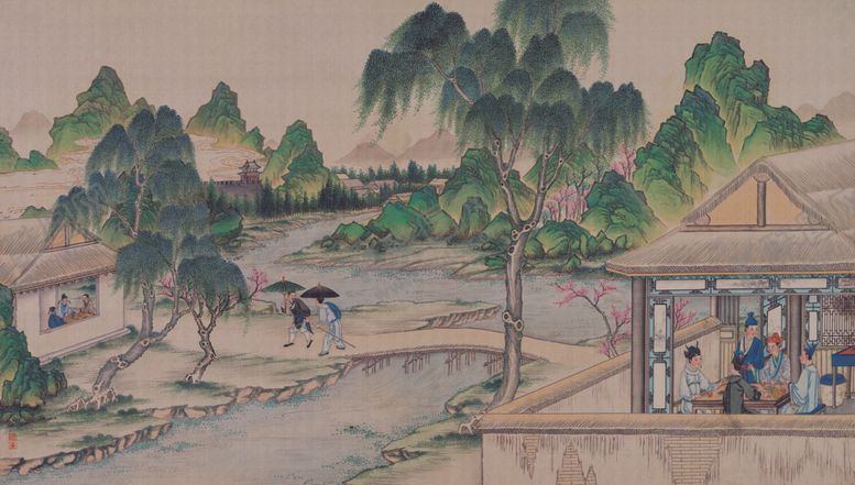 编号：14815210021532453726【酷图网】源文件下载-红楼梦场景精美工笔画