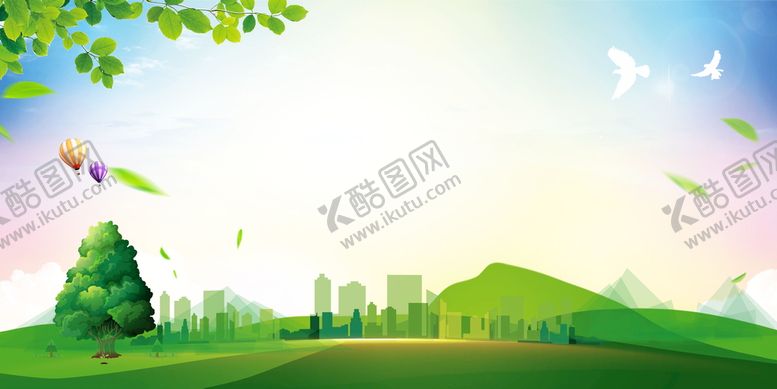 编号：94153809130445325301【酷图网】源文件下载-蓝天白云背景卡通云草地