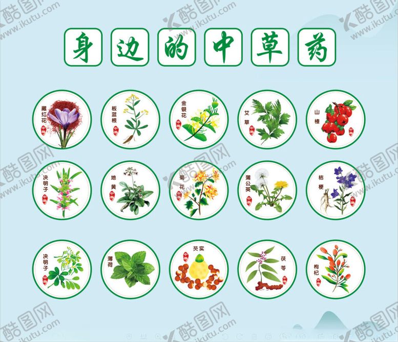 编号：13131511142056535338【酷图网】源文件下载-身边的中草药图示