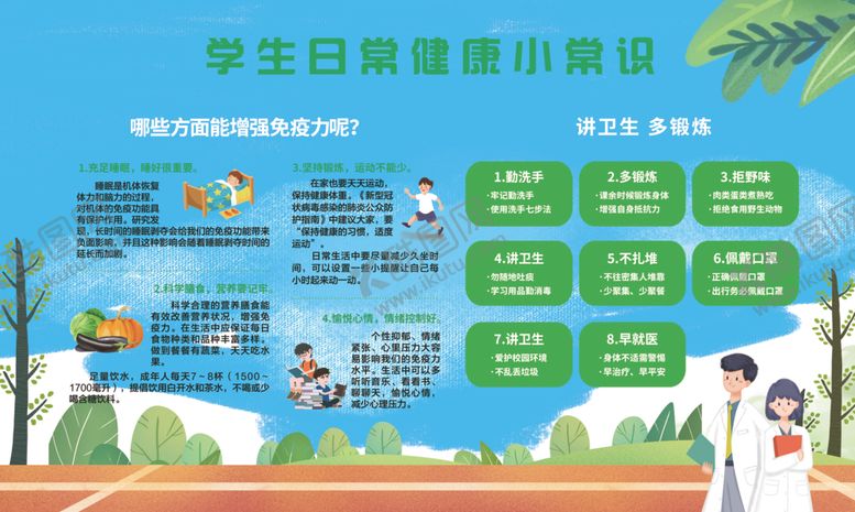 编号：73654507040141581959【酷图网】源文件下载-学生日常健康知识