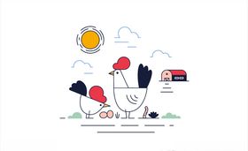 手绘卡通动物矢量图儿童画画漫清新