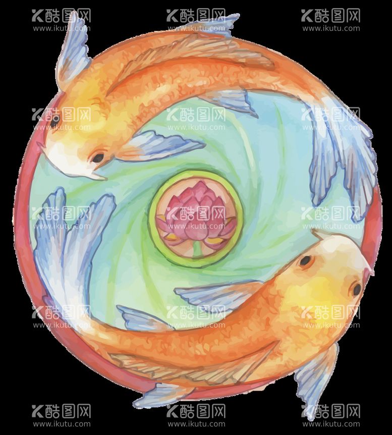 编号：99141210282117505387【酷图网】源文件下载- 金鱼锦鲤手绘插画图片