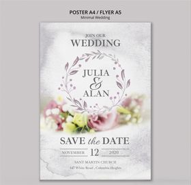 欧美淡雅风格婚庆邀请卡