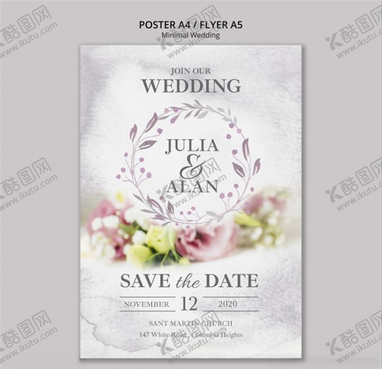 编号：27276511010925328305【酷图网】源文件下载-欧美淡雅风格婚庆邀请卡