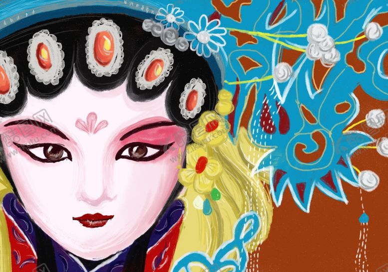 编号：16909806240413476309【酷图网】源文件下载-京剧插画