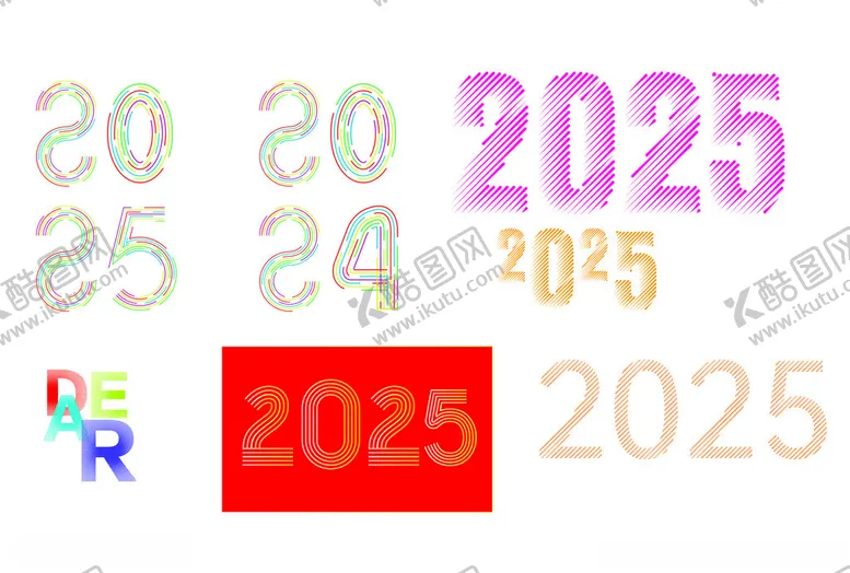 编号：59206001260234242768【酷图网】源文件下载-2025线条文字