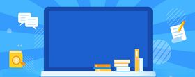 扁平商务电脑背景banner