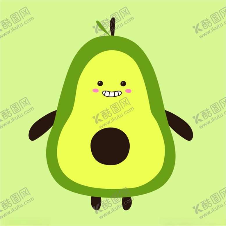 编号：42237804172308292405【酷图网】源文件下载-卡通手绘牛油果